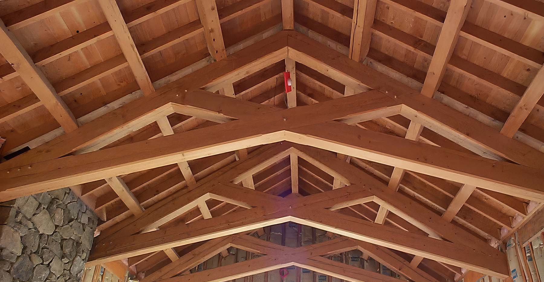 Wood ceiling beams project